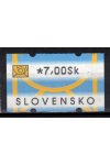 Slovensko známky AT I hodnota 7 Sk DV zbytek žluté barvy nahoře