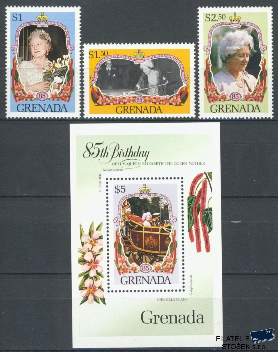 Grenada známky Mi 1391-3+Bl.142
