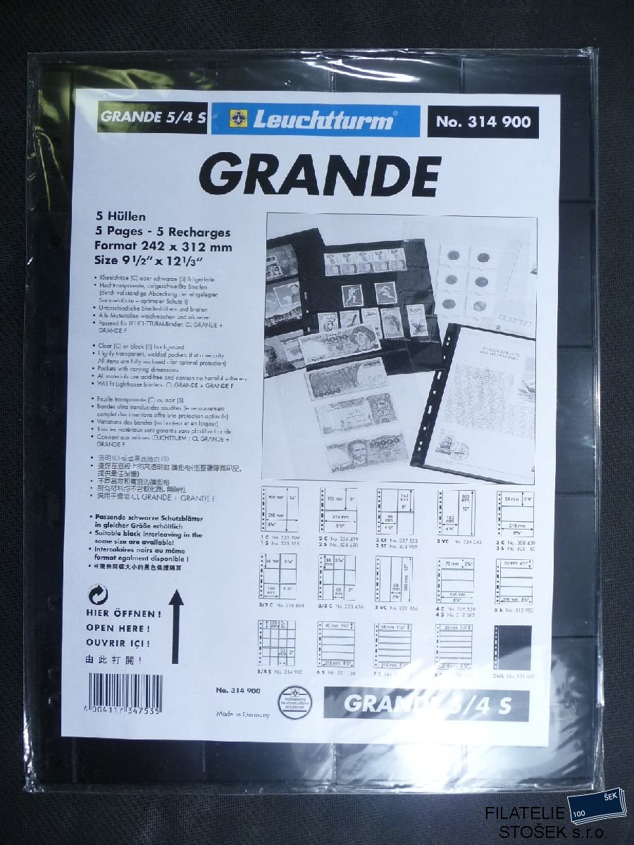 Plastové listy GRANDE 5/4S 10 Balení - 50 ks