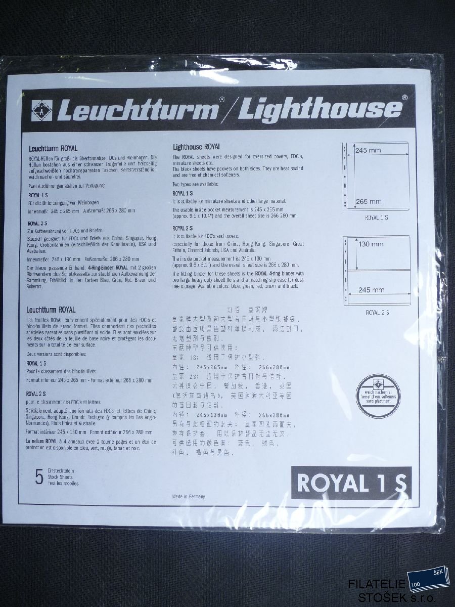 Plastové listy Leuchtturm ROYAL 1S