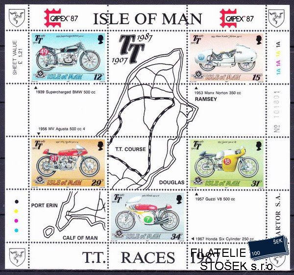 Isle of Man známky Mi 0339-43 (Bl.9)