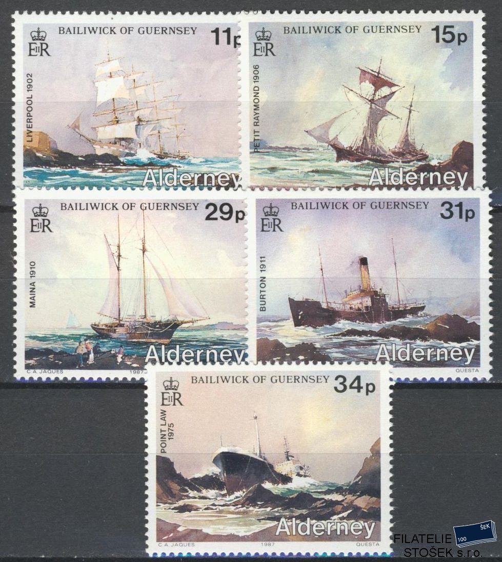 Alderney známky Mi 0032-6