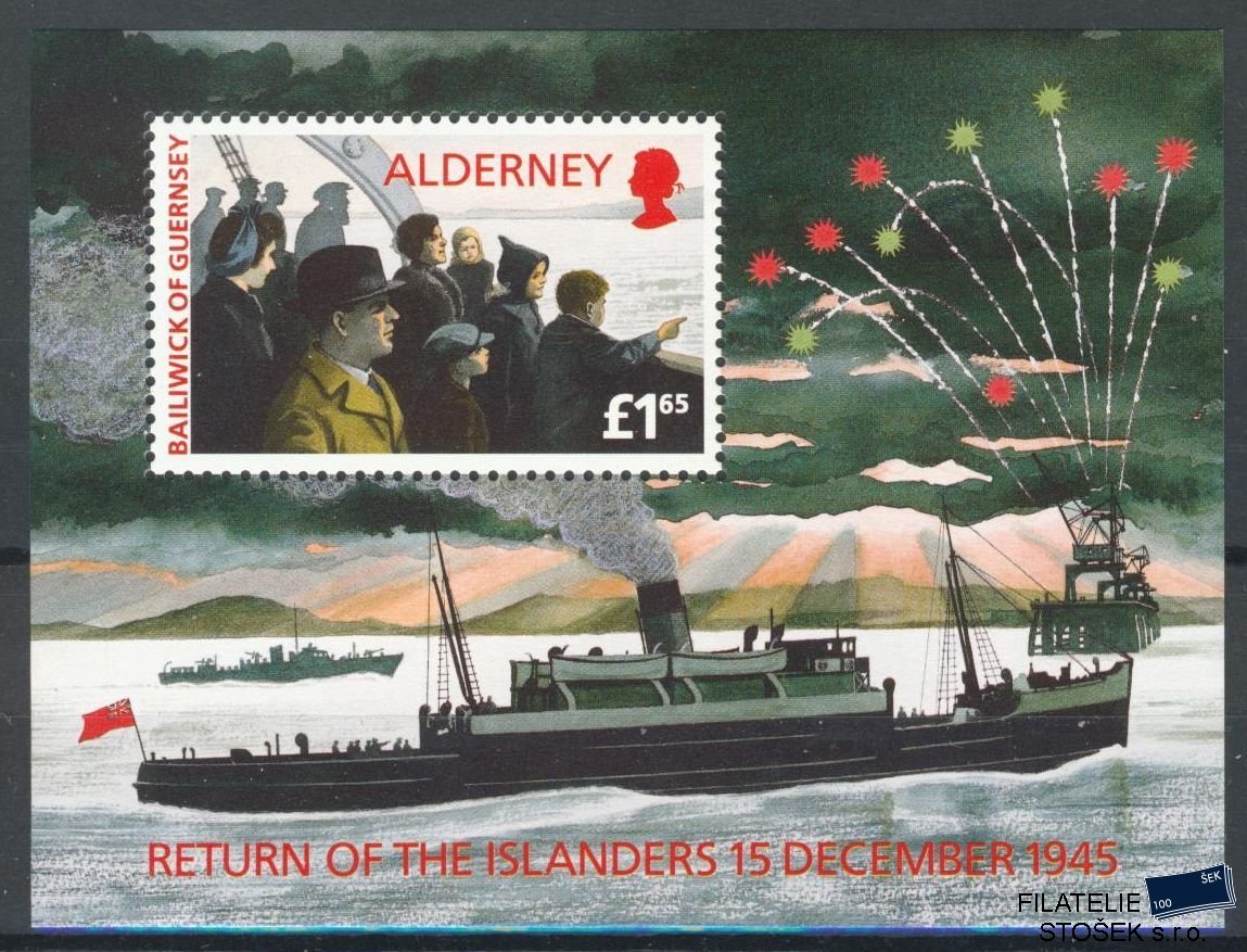 Alderney známky Mi 0089 (Bl.1)