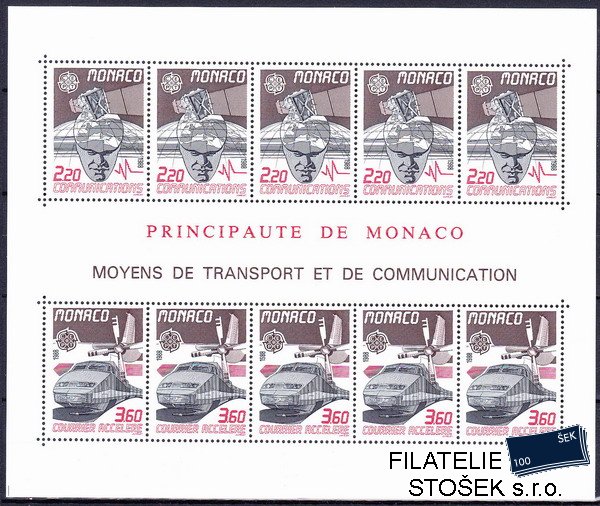 Monako známky Mi 1859-60 (Bl.39)