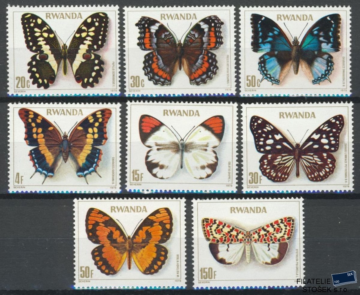 Rwanda známky Mi 0974-81 Motýli