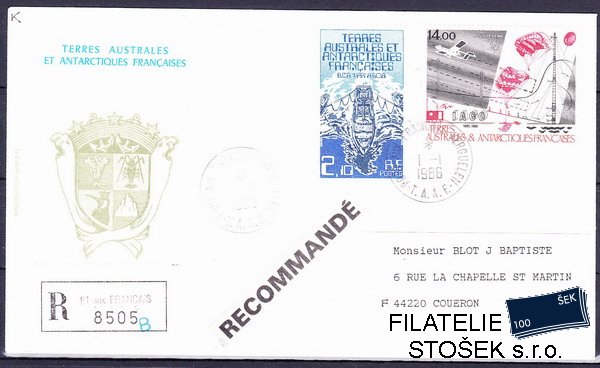Antarktida fr. dopis frankovaný Mi 212+218