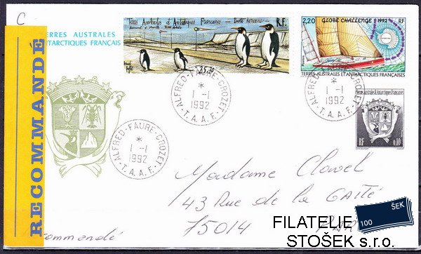Antarktida fr. dopis frankovaný Mi 285-6+296