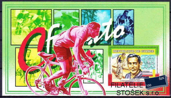 Guinea známky Mi 4473 - Bl.1079 Cyklistika - Fausto Coppi