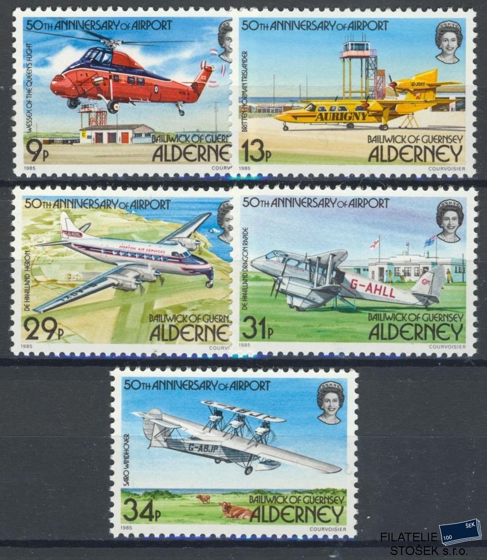 Alderney známky Mi 18-22