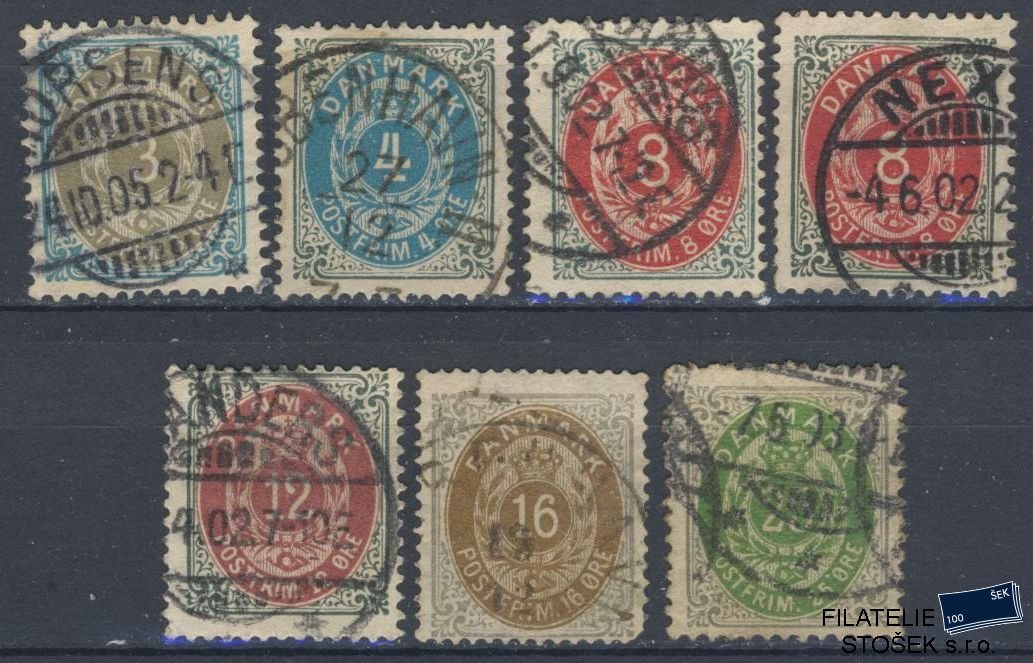 Dánsko známky Mi 22 ex Sestava známek