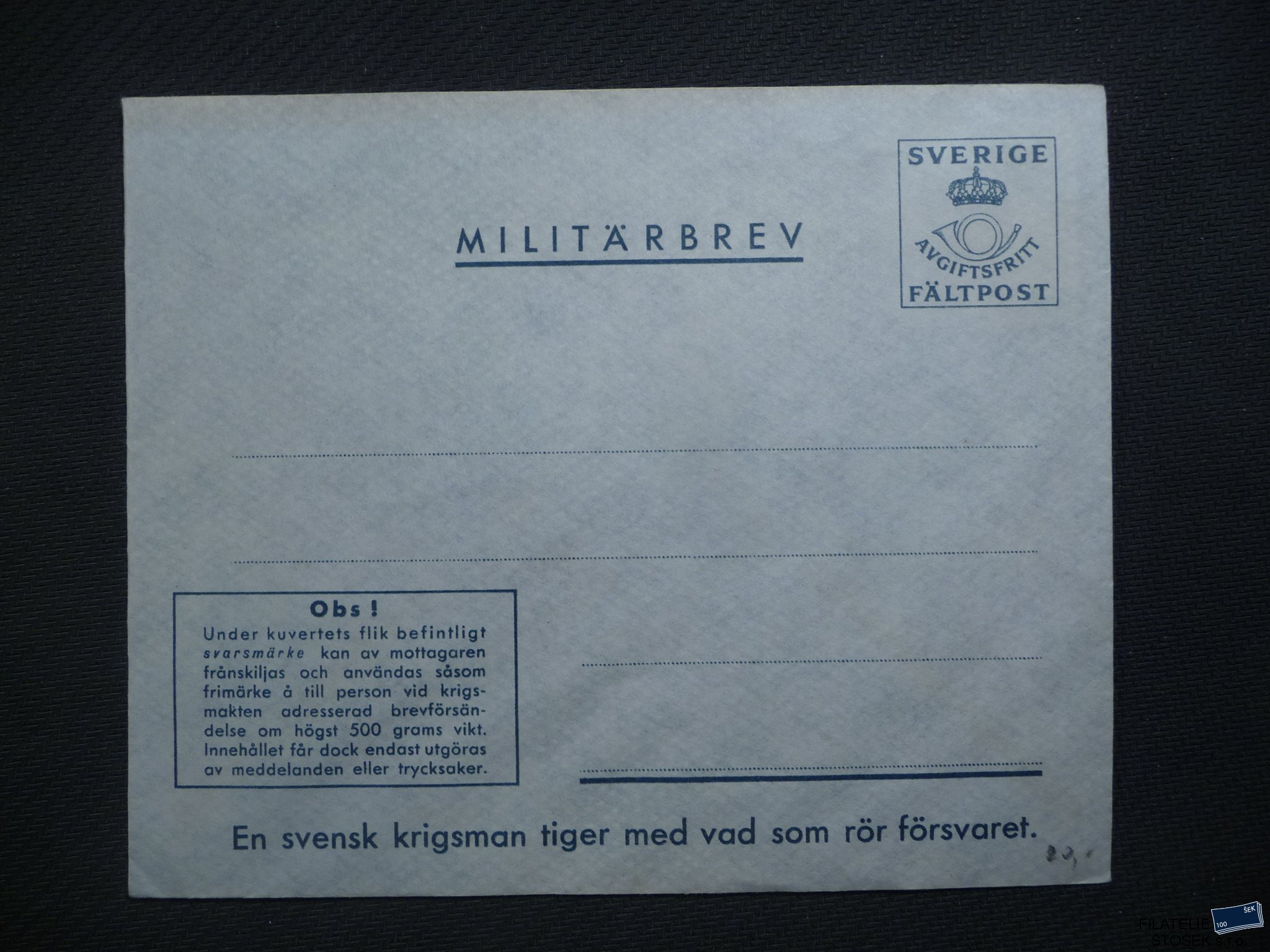 Švédsko celistvosti - Militärbrief -