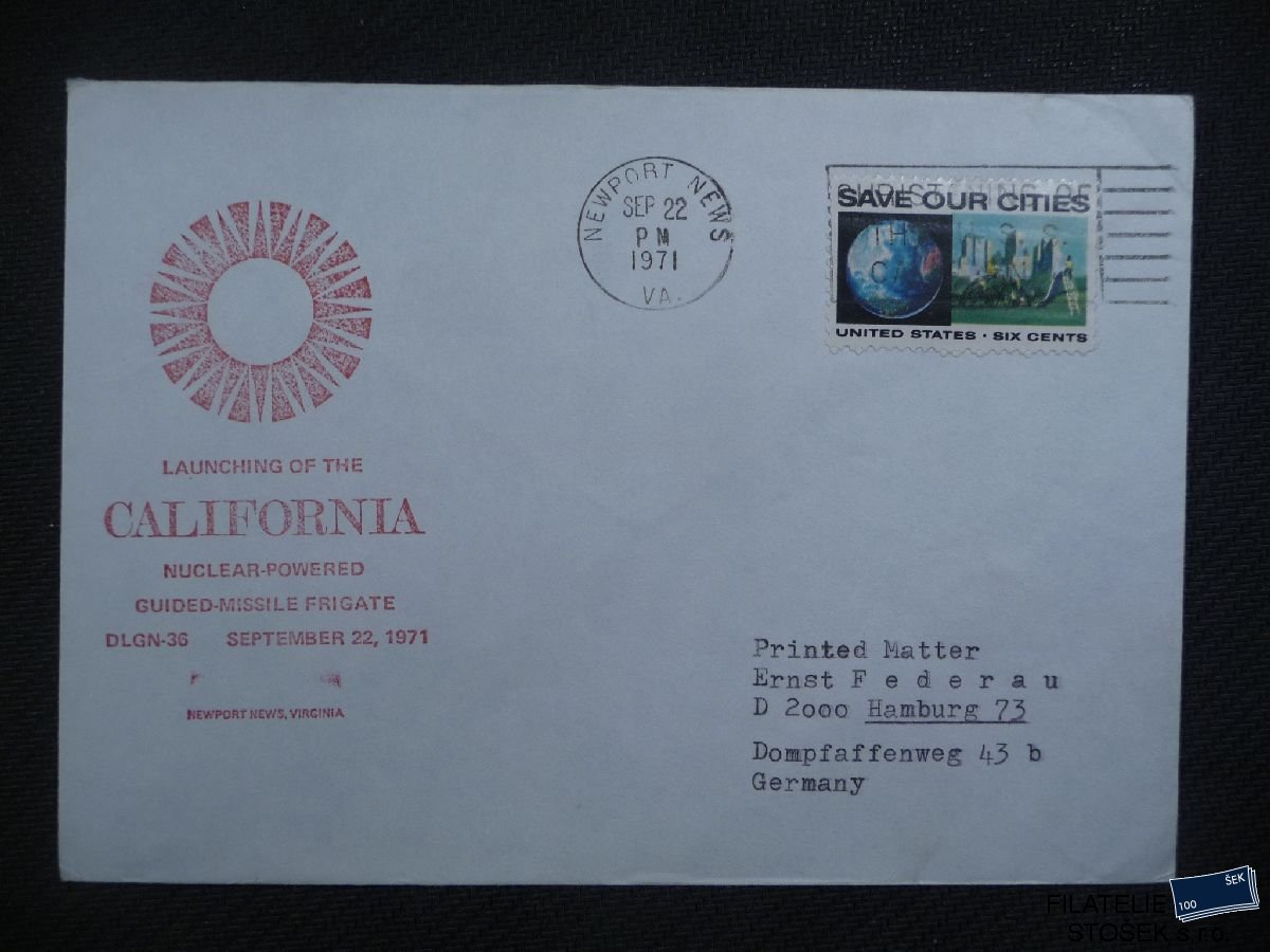 Lodní pošta celistvosti - USA - USS California