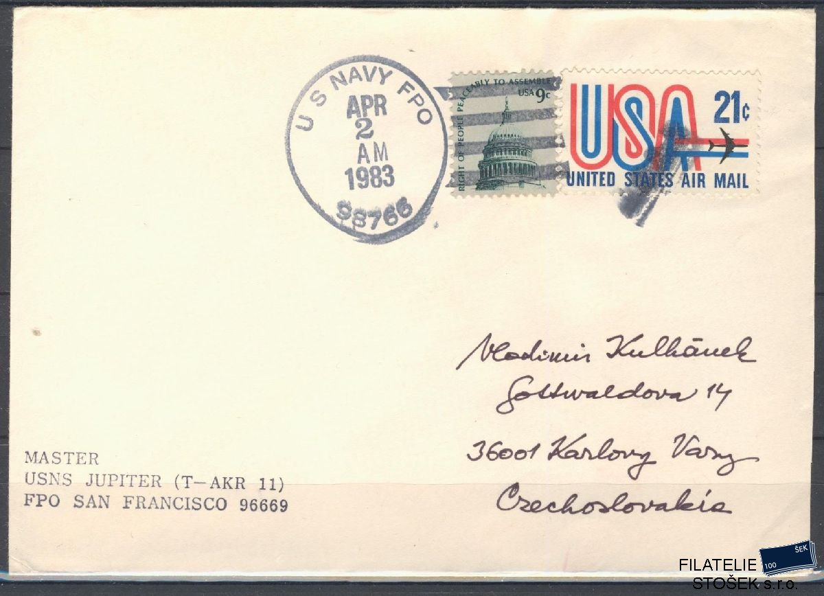Lodní pošta celistvosti - USA - USS Jupiter