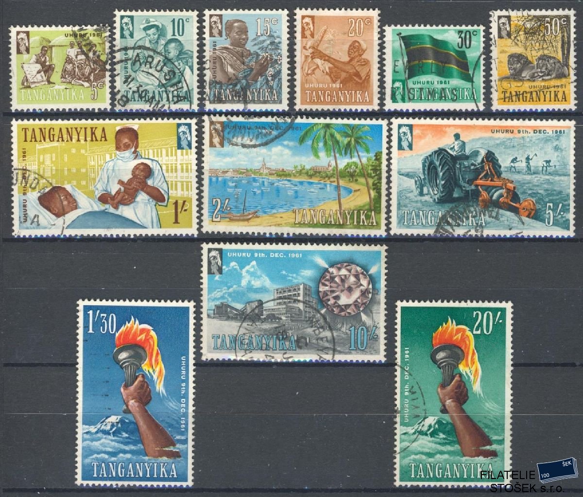 Tanganyika známky Mi 98-109 - Sestava