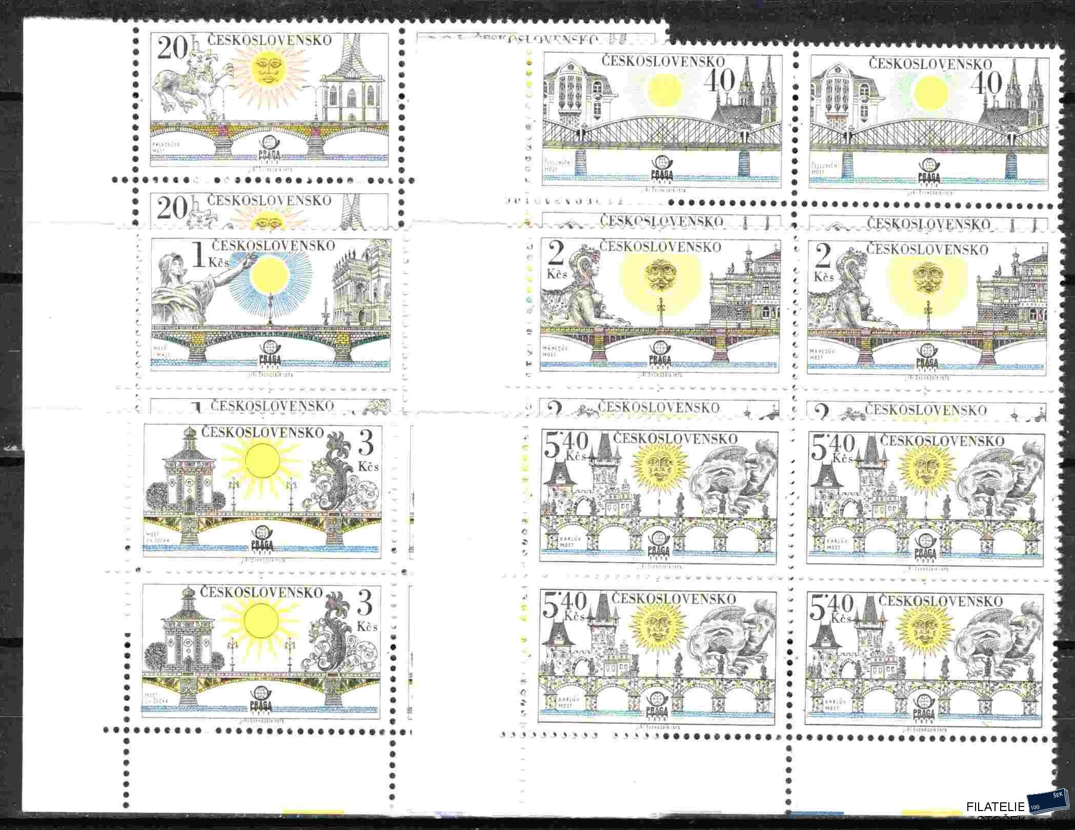 ČSSR známky 2316-21 Čtyřbloky rohové