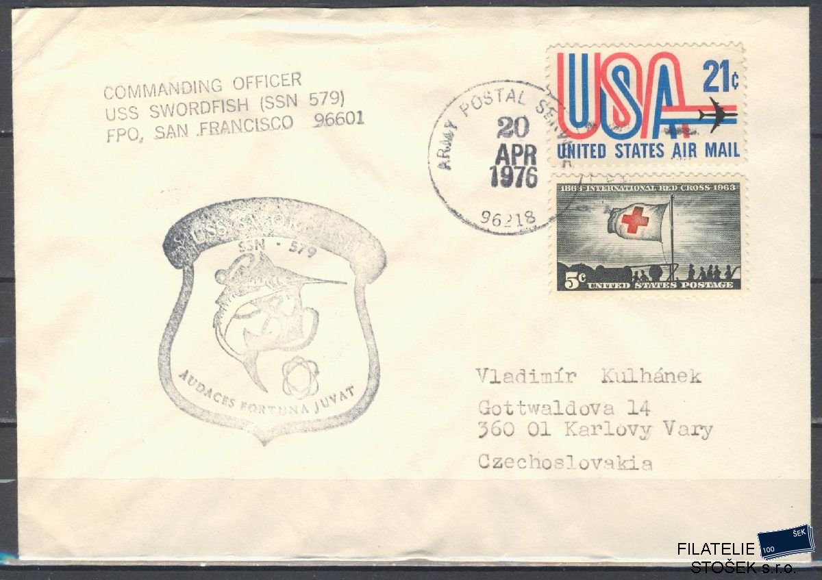 Lodní pošta celistvosti - USA - USS Swordfish