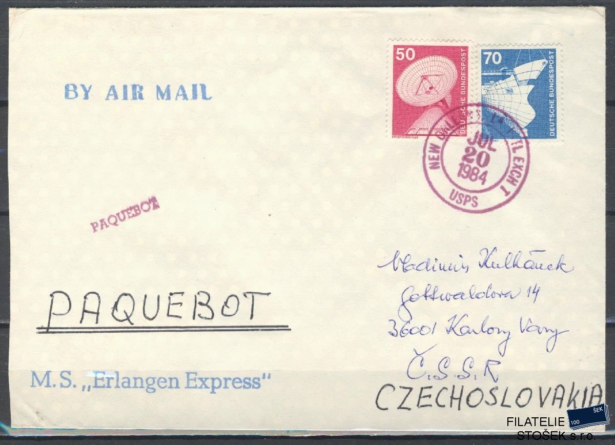 Lodní pošta celistvosti - Deutsche Schifpost - MS Erlangn Express