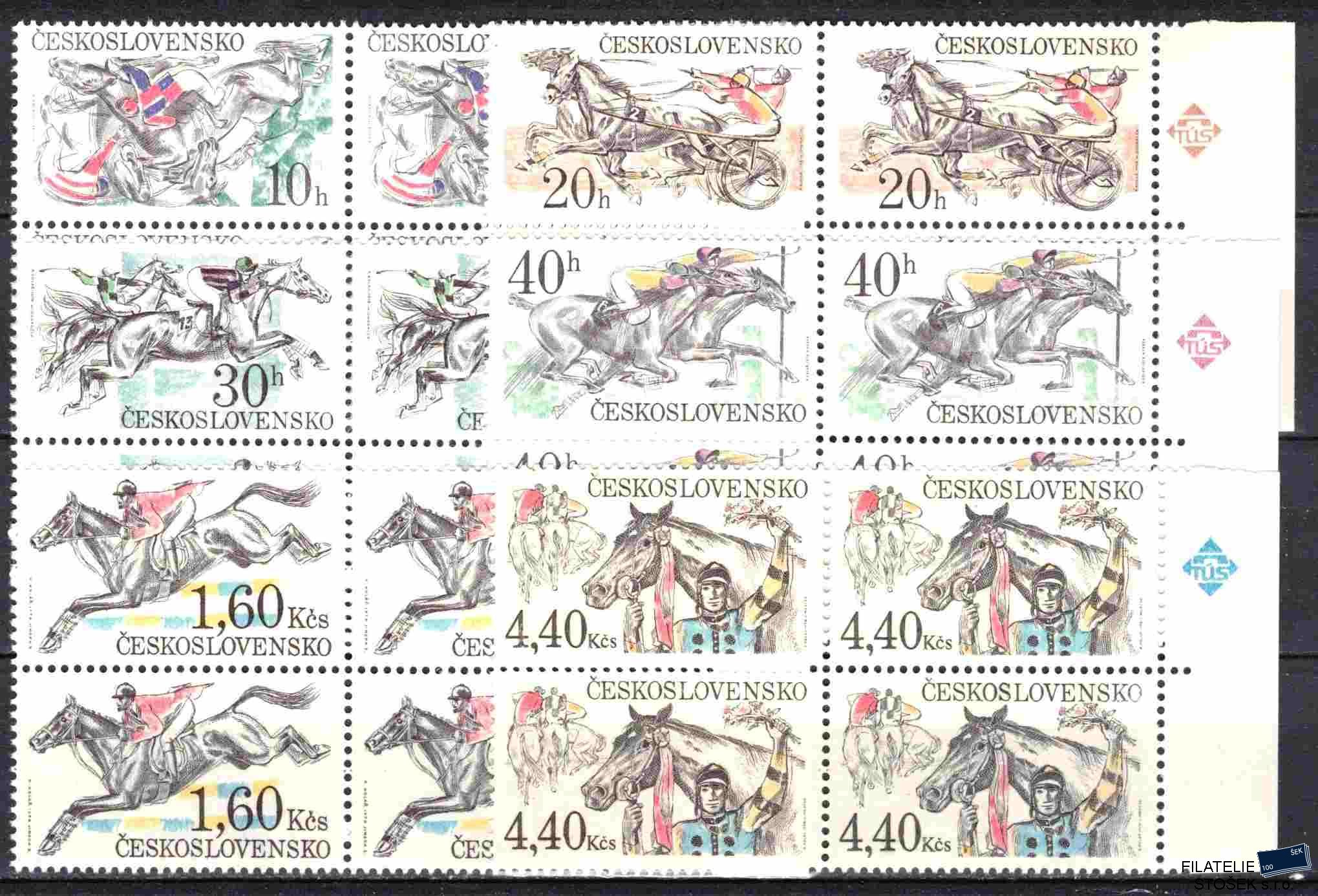 ČSSR známky 2340-5 Čtyřbloky krajové