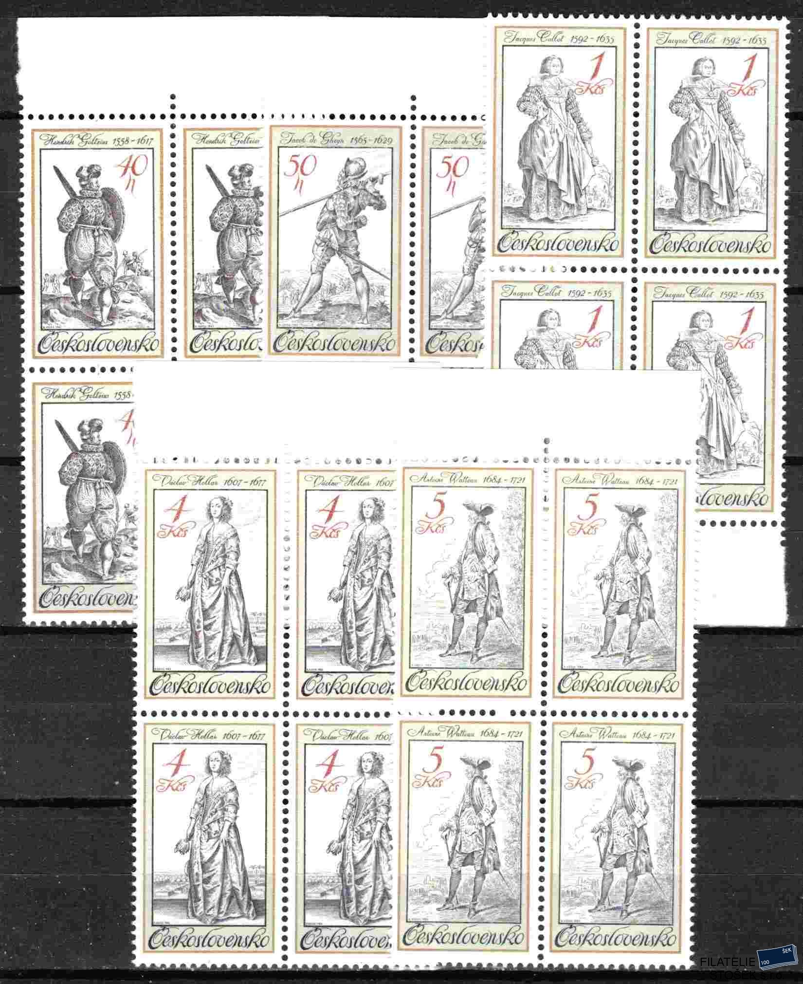 ČSSR známky 2621-5 Čtyřbloky krajové
