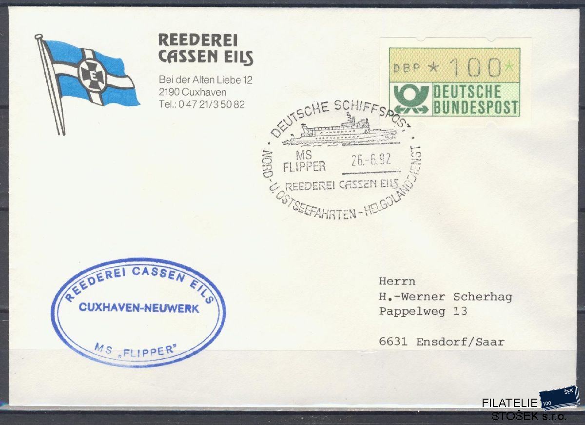 Lodní pošta celistvosti - Deutsche Schifpost - Flipper