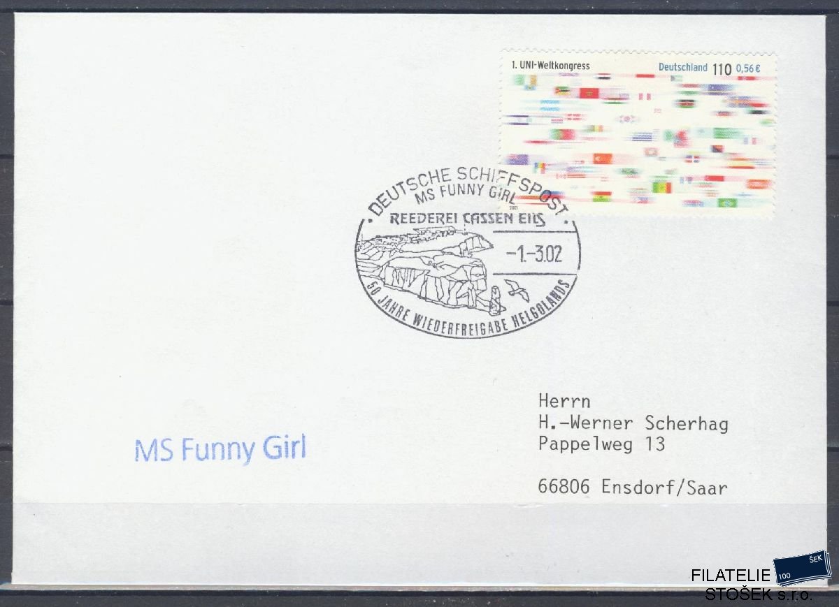 Lodní pošta celistvosti - Deutsche Schifpost - Funny Girl