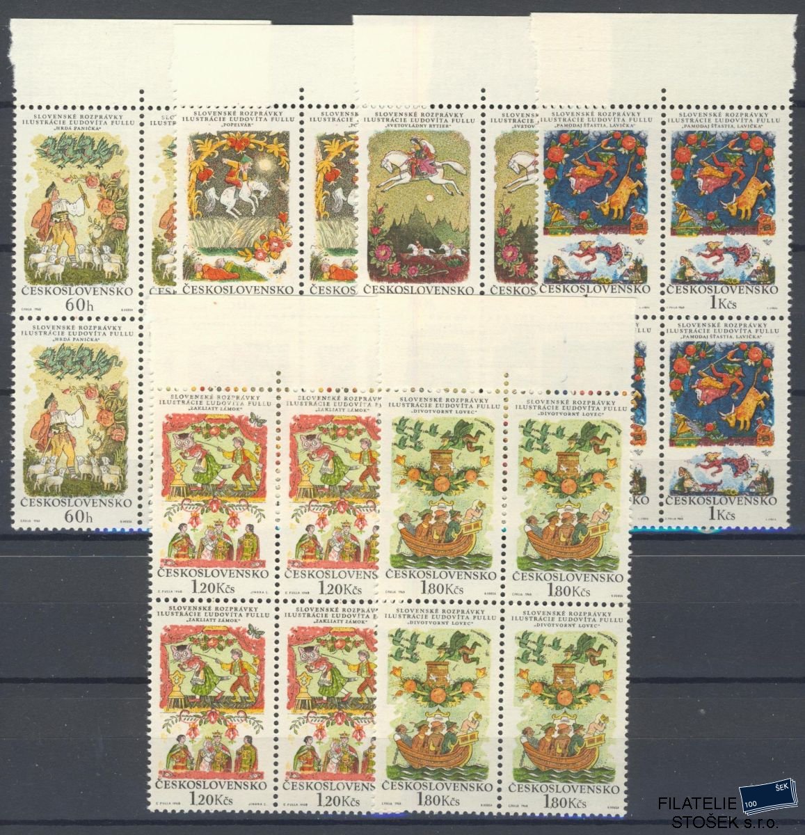 ČSSR známky 1734-9 Čtyřbloky krajové