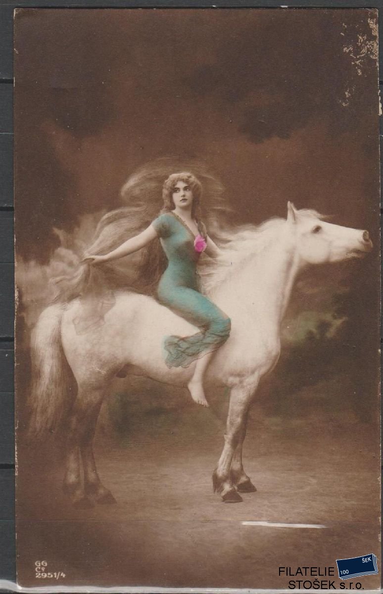 Námětová Pohlednice - Dívka na koni