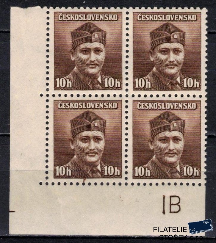 ČSSR známky 388 Čtyřblok rohový Dč IB