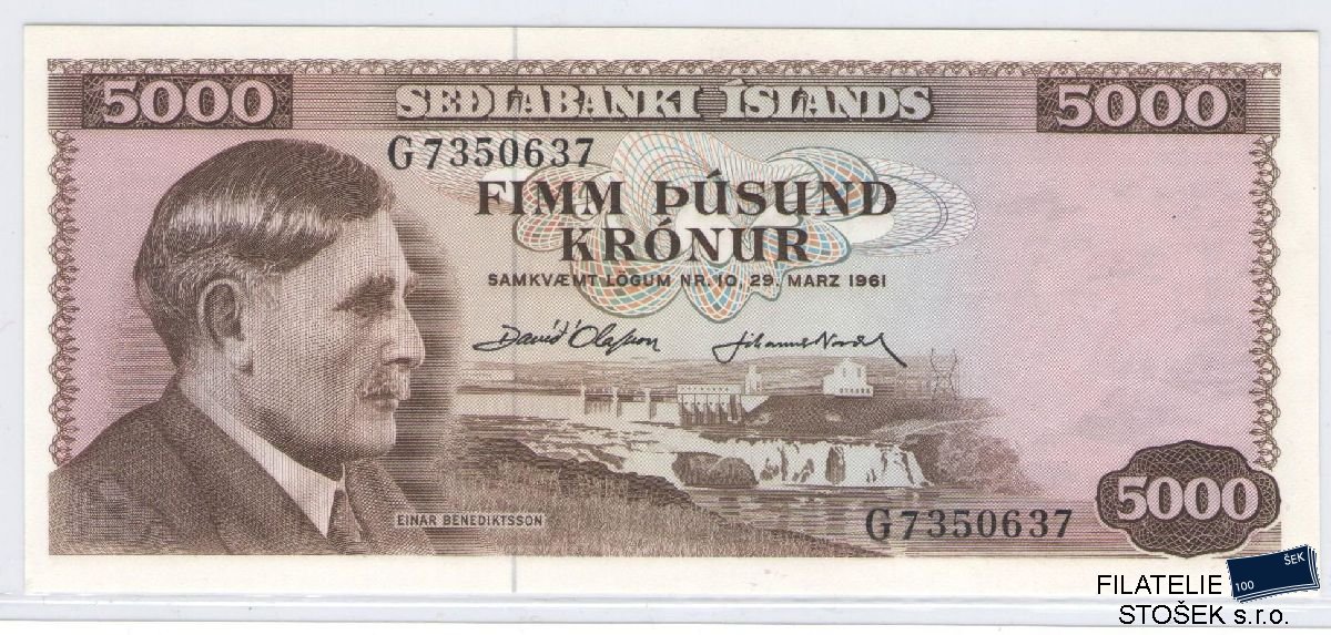 Island - nepoužitá bankovka - 5000 Korun - P47