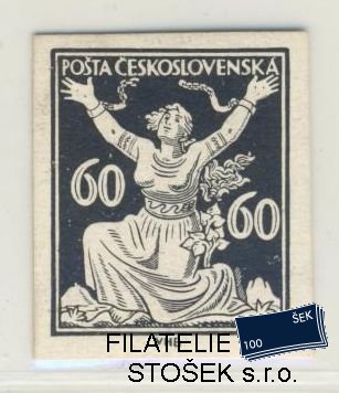 ČSR I známky 157 Zt - Černotisk - Kartonový papír