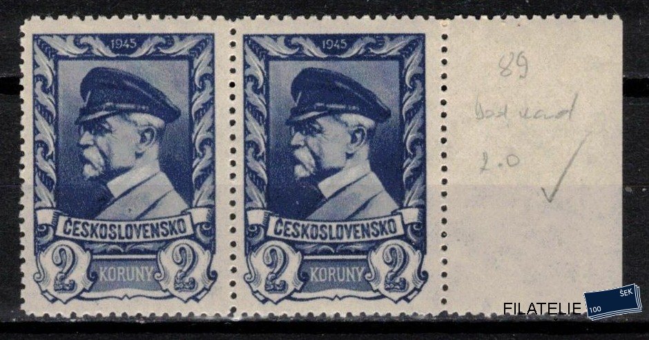 Československo známky 386 DV 89 Dvoupáska