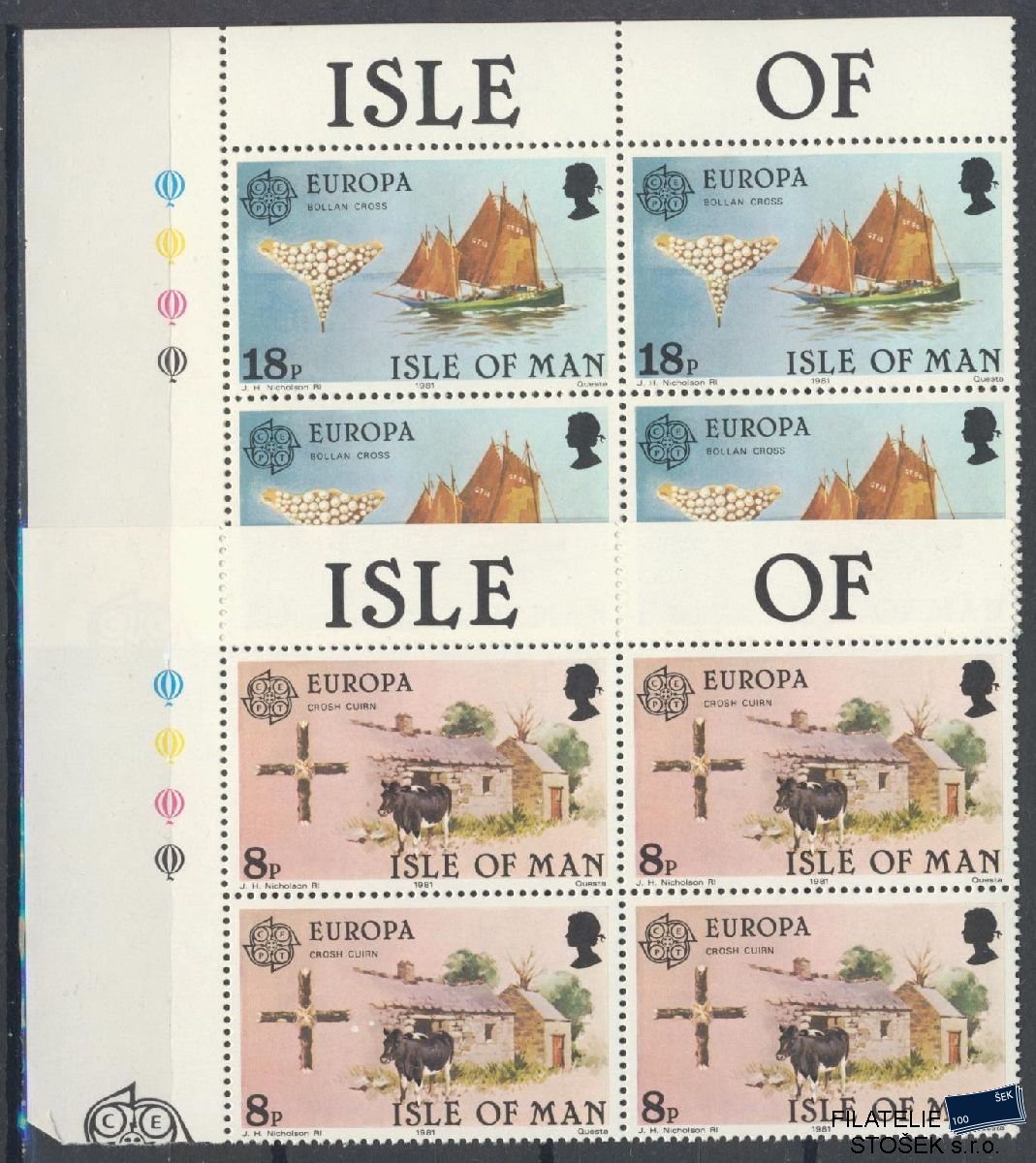 Isle of Man známky Mi 187-88 4 Blok