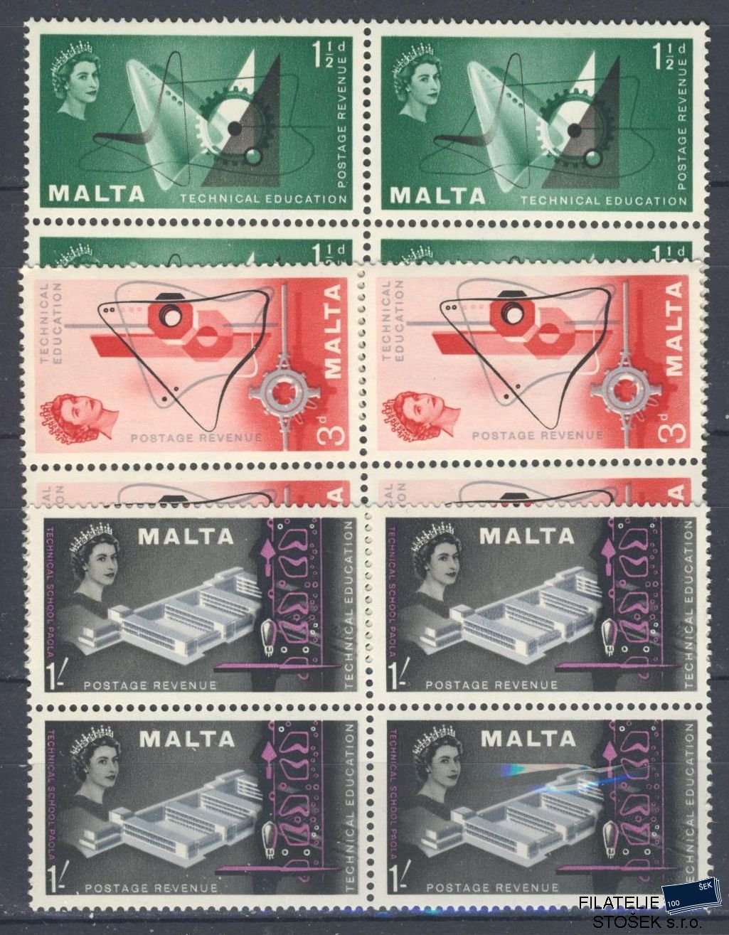 Malta známky Mi 257-59 4 Blok