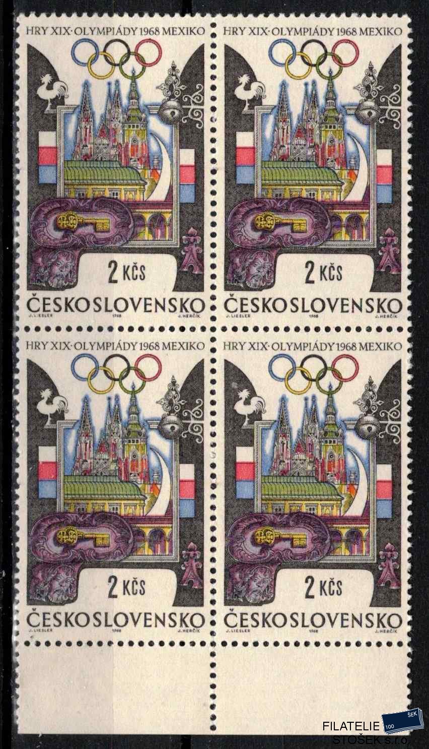 ČSSR známky 1676 Čtyřblok krajový