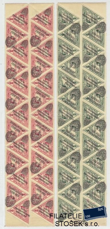 ČSR I známky Revoluční známky 26 pásy
