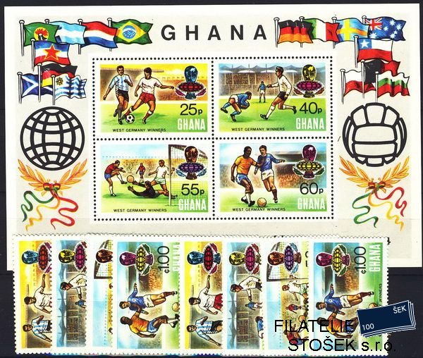 Ghana známky Mi 581-4+Bl.58A