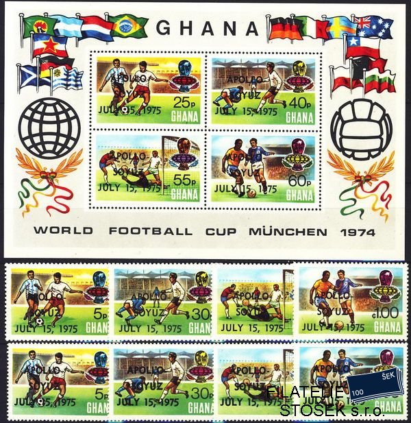 Ghana známky Mi 597-600A+C+Bl.60A
