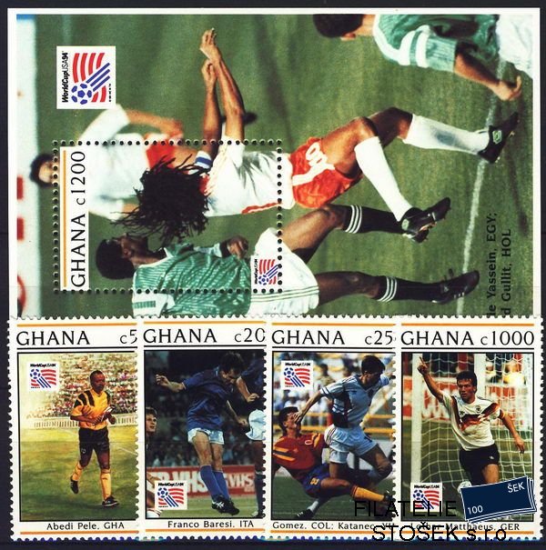 Ghana známky Mi 1884+7+8+91+Bl.236