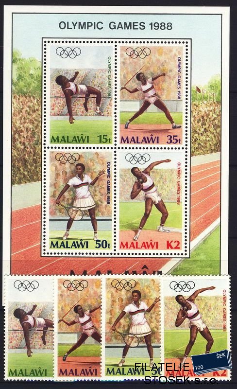Malawi známky Mi 497-500 + Bl. 68
