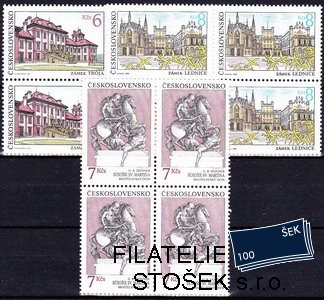 ČSSR známky 3018-20 čtyřbloky