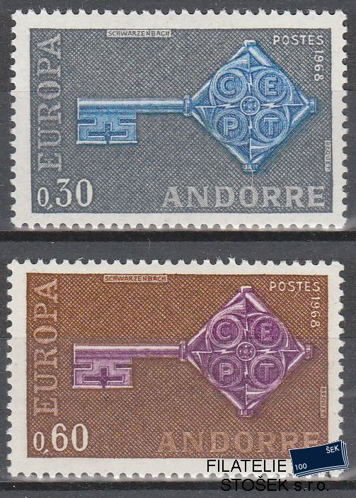 Andora fr. známky Mi 0208-9