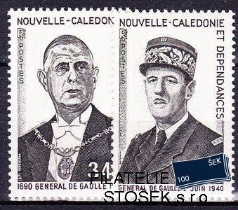 N. Caledonie známky 1970-1 de Gaulle