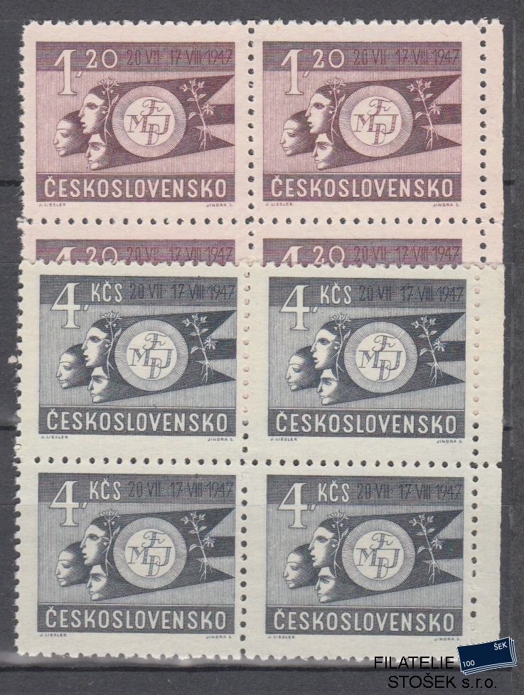 ČSSR známky 456-57 4 Bloky Krajové