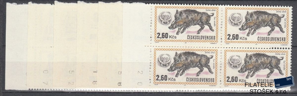 ČSSR známky 1902-7 4 Bloky Rohové