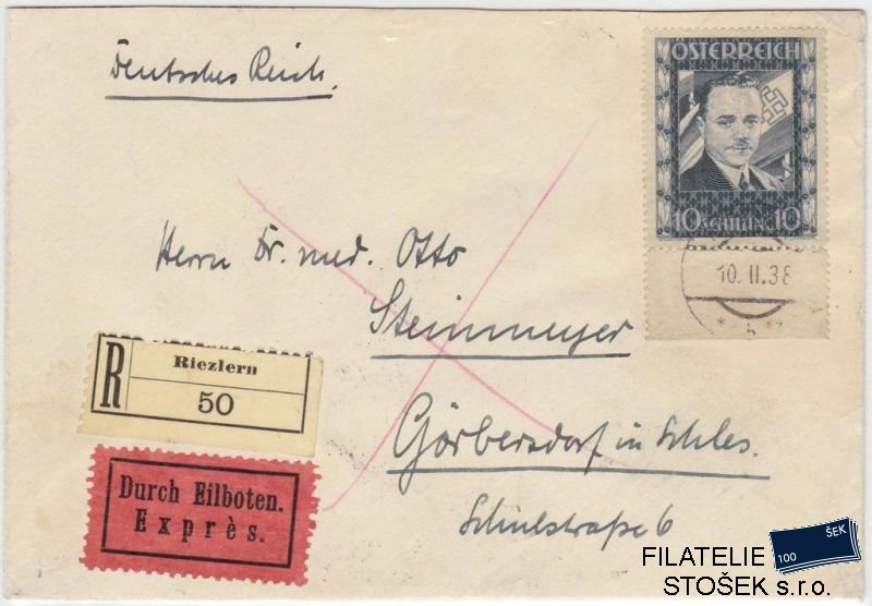Rakousko 588 dopis