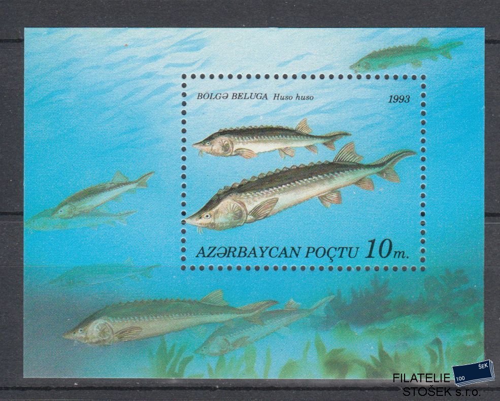 Azerbajdžan známky Mi Blok 3 - Ryby