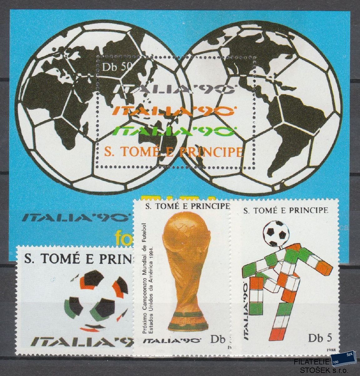 St. Tome e Principe známky mi 1980-82 + Bl 186 - Fotbal