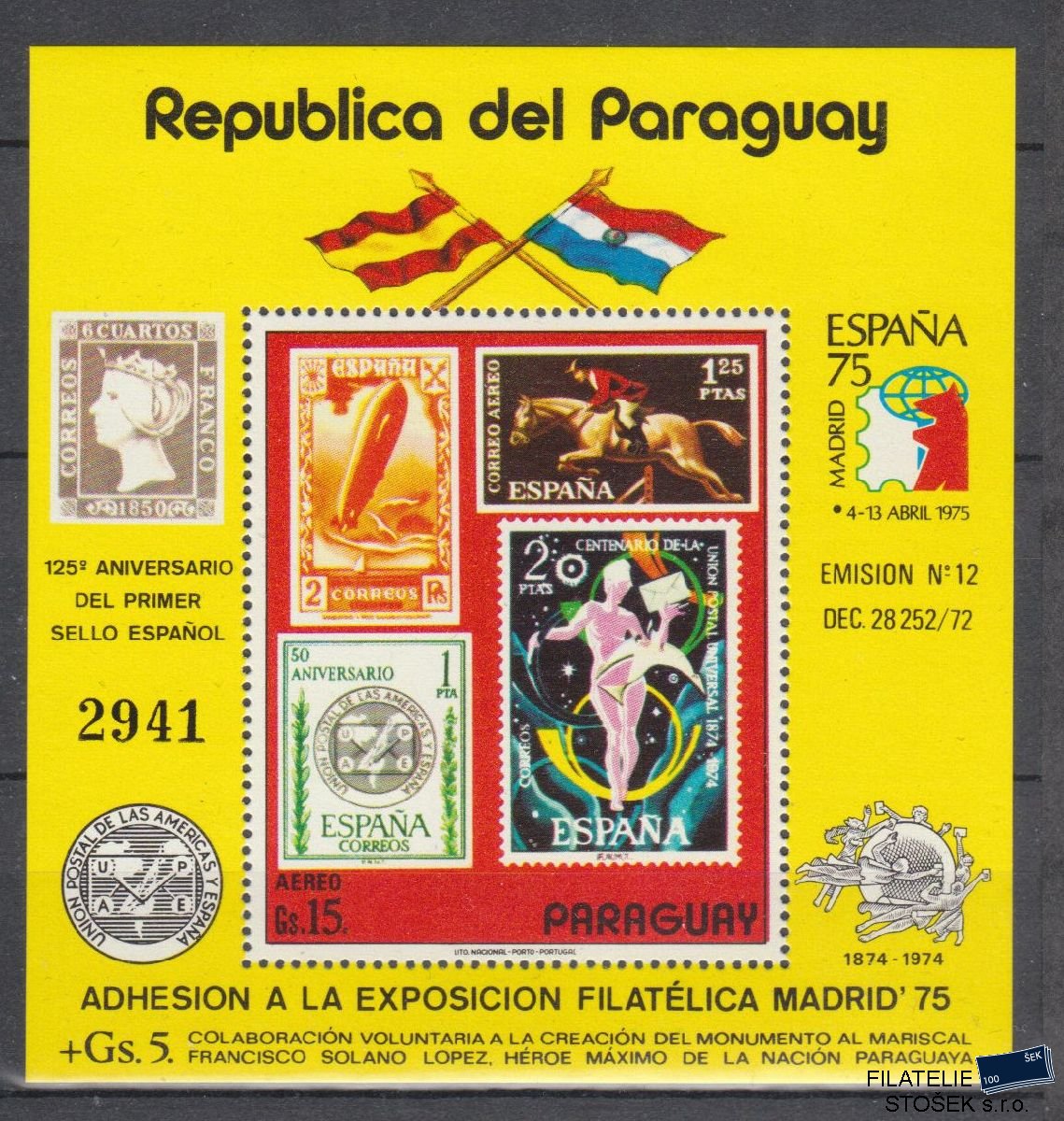 Paraguay známky Mi Blok 245