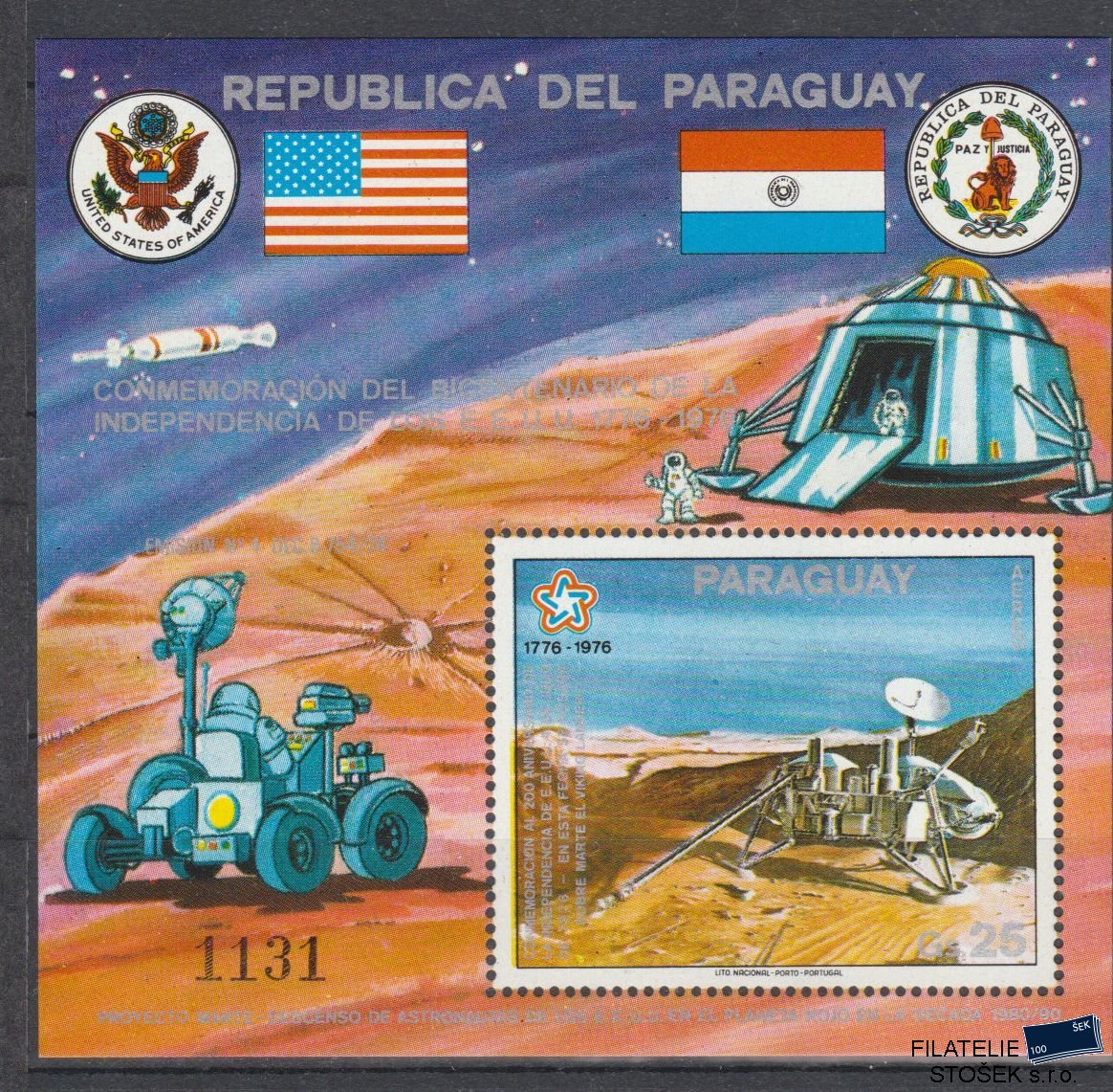 Paraguay známky Mi Blok 282 - Kosmos