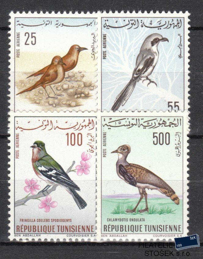 Tunis známky Mi 639-42 - Ptáci